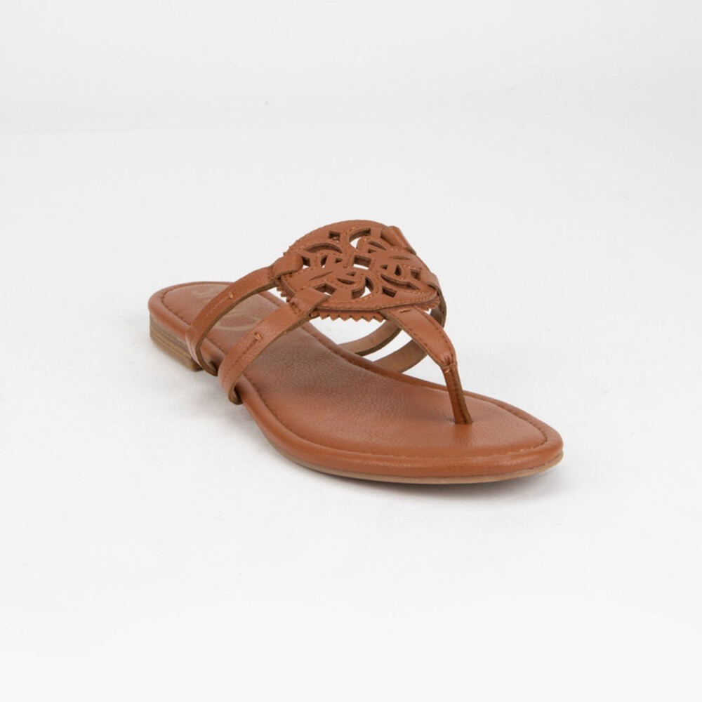 CIRCUS by SAM EDELMAN Womens Canyon Vegan Brown Leather Thongs Flip Flop SZ 71/2